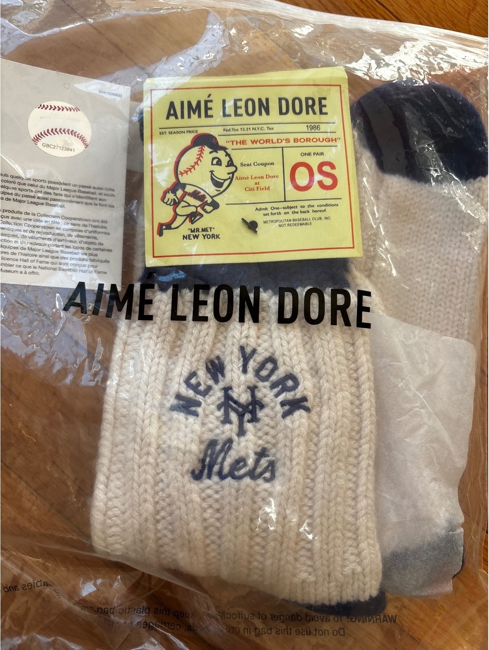 Aimé Leon Dore x New York Mets Crew Socks OS - Pristine, New